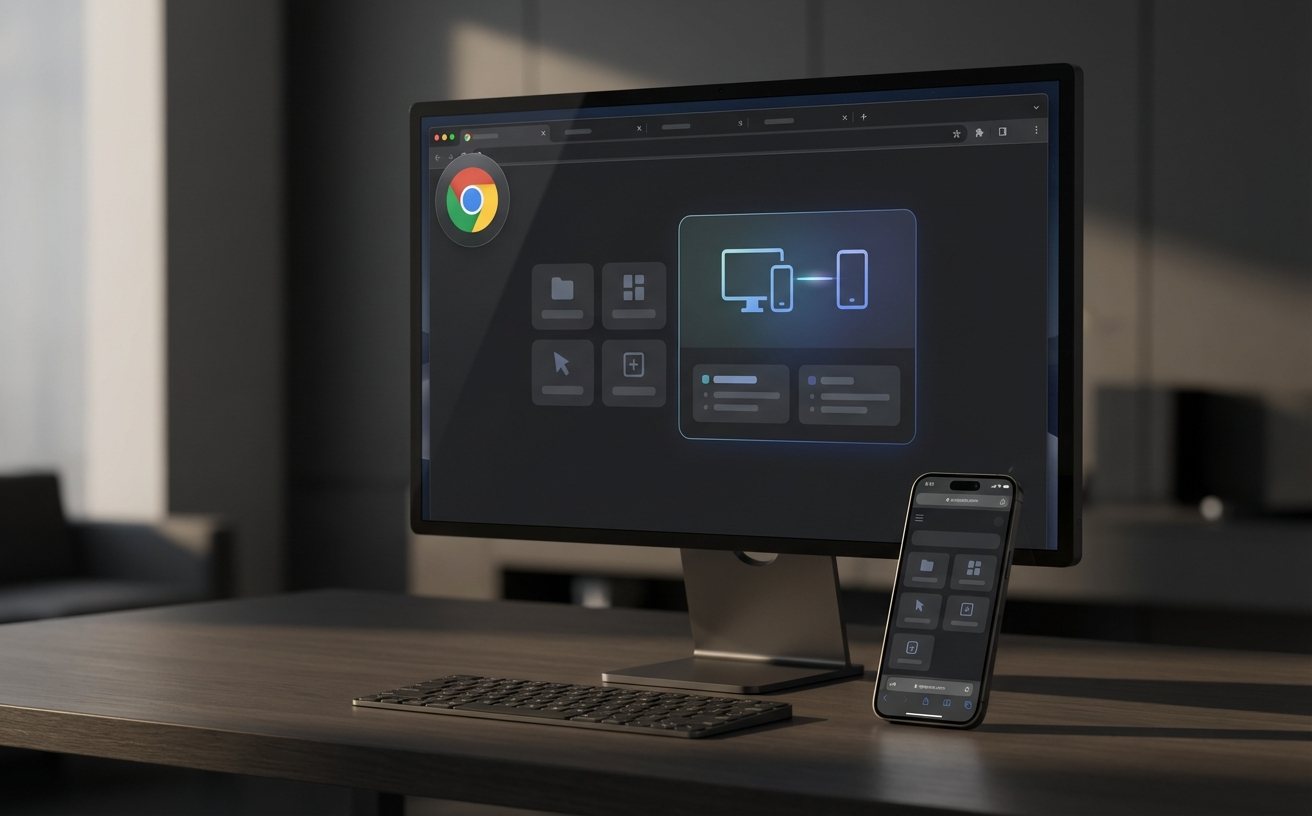 Chrome浏览器跨设备数据同步功能与加密传输协议展示